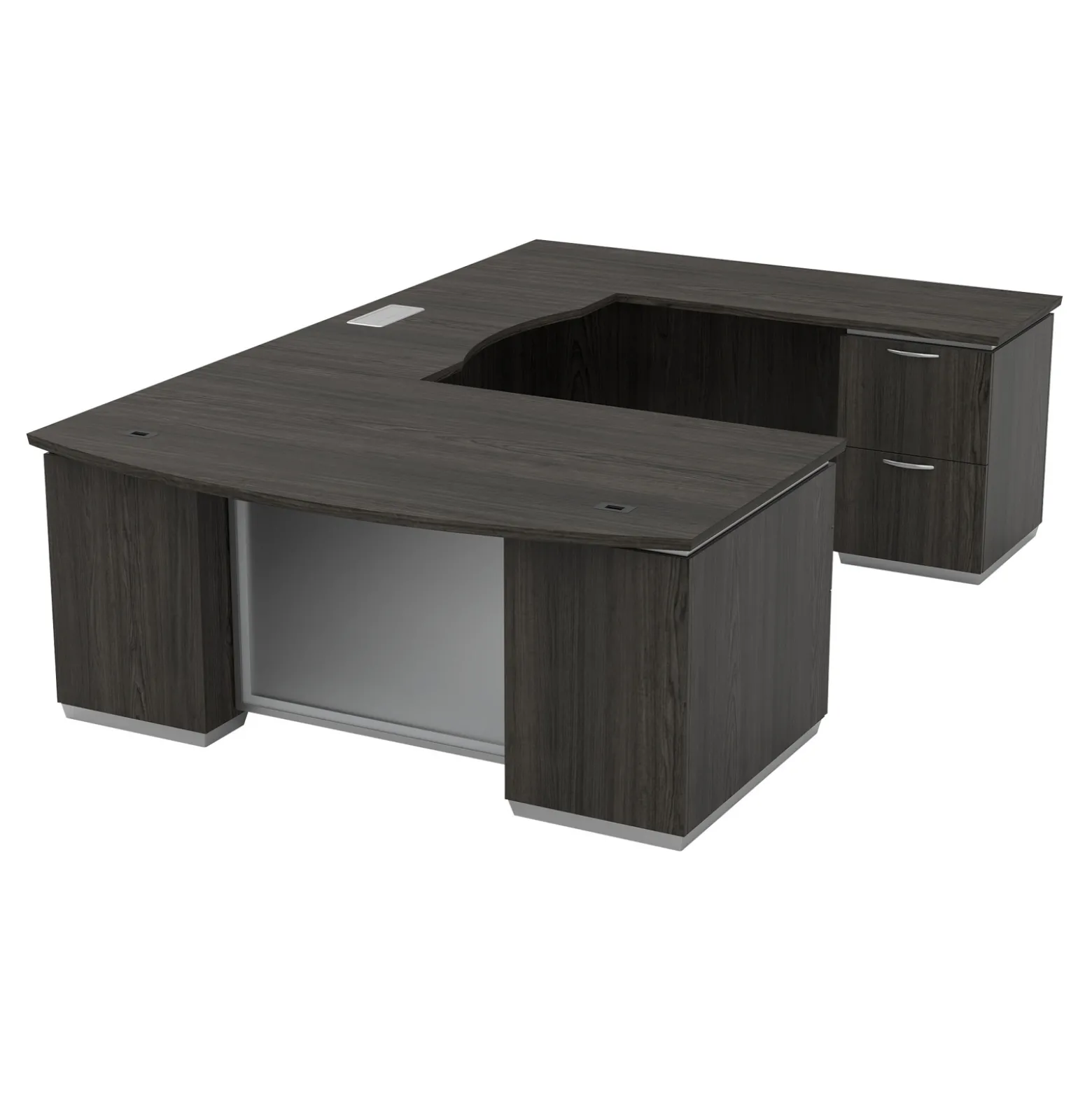 U-Shape Desk with Right Bridge - 72"W x 114"D