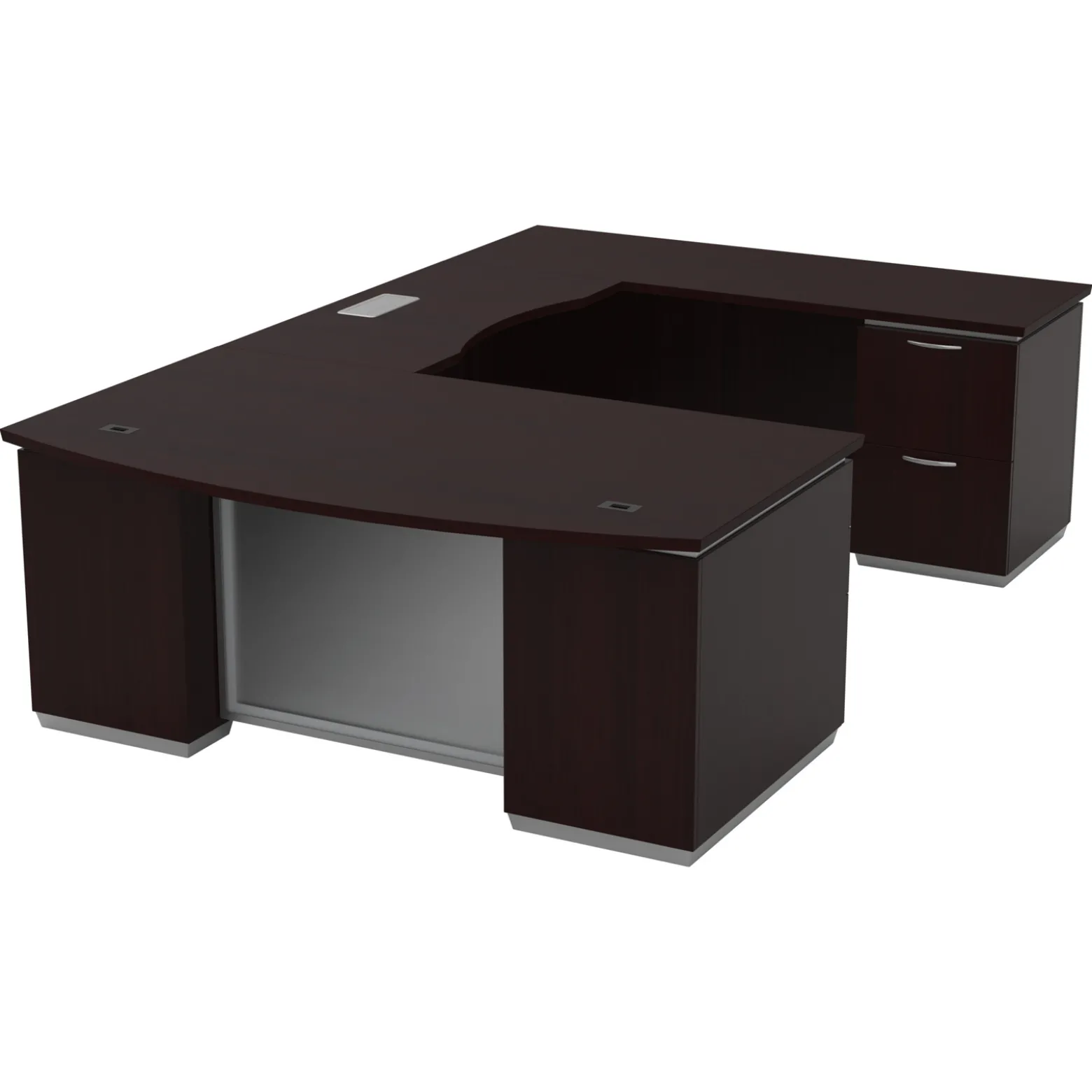 U-Shape Desk with Right Bridge - 72"W x 114"D