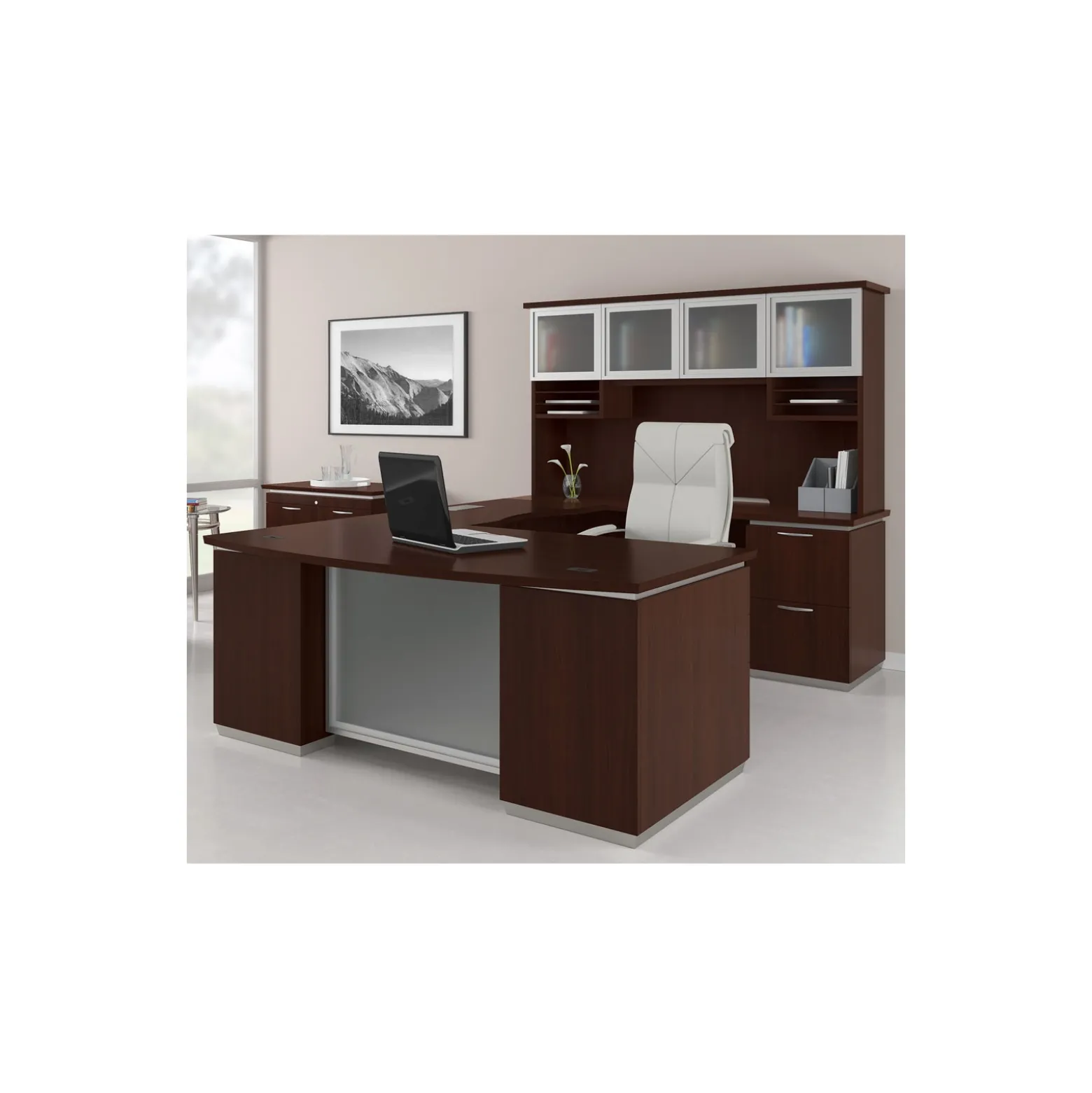 U-Shape Desk with Right Bridge - 72"W x 114"D