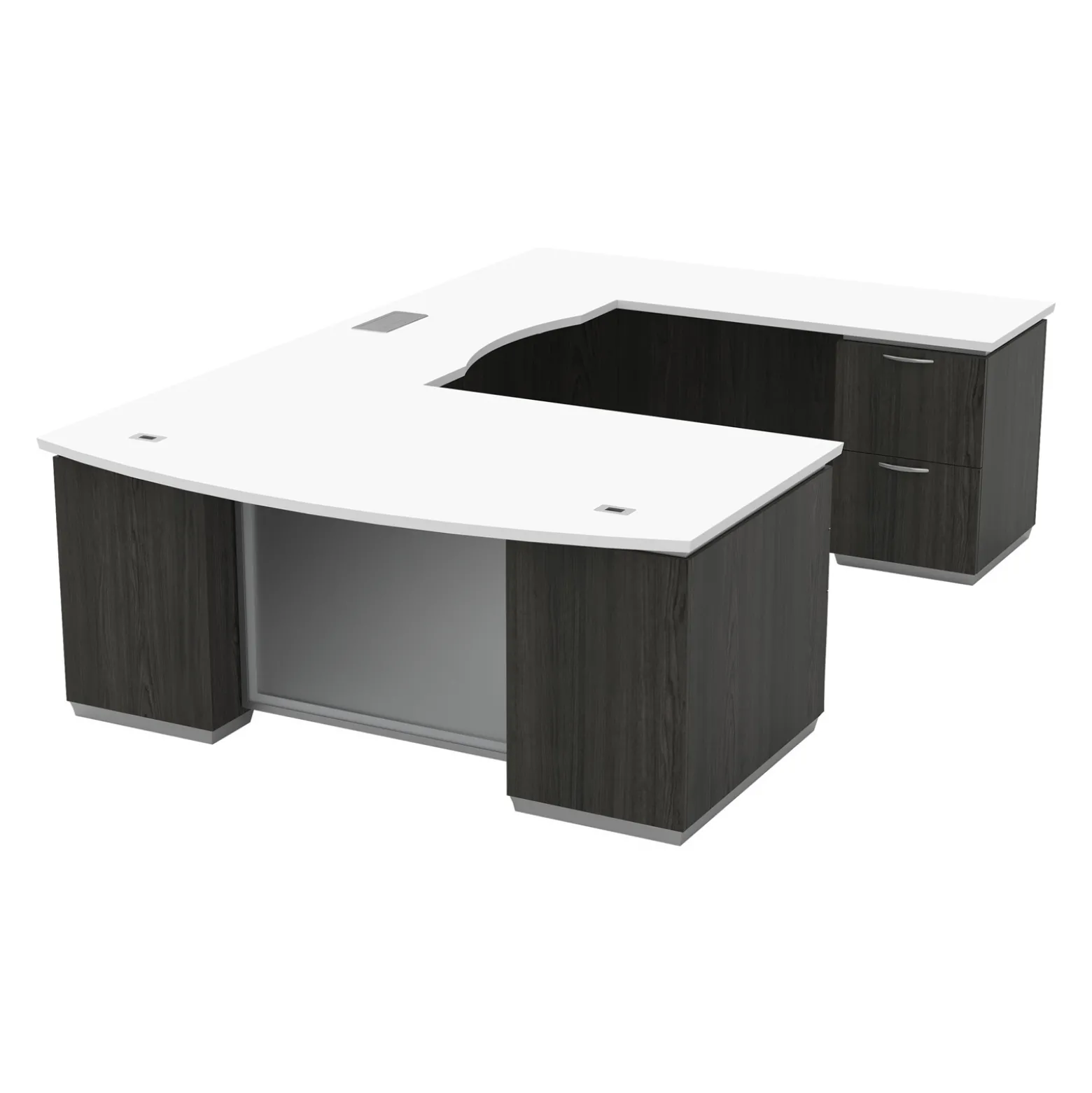 U-Shape Desk with Right Bridge - 72"W x 114"D