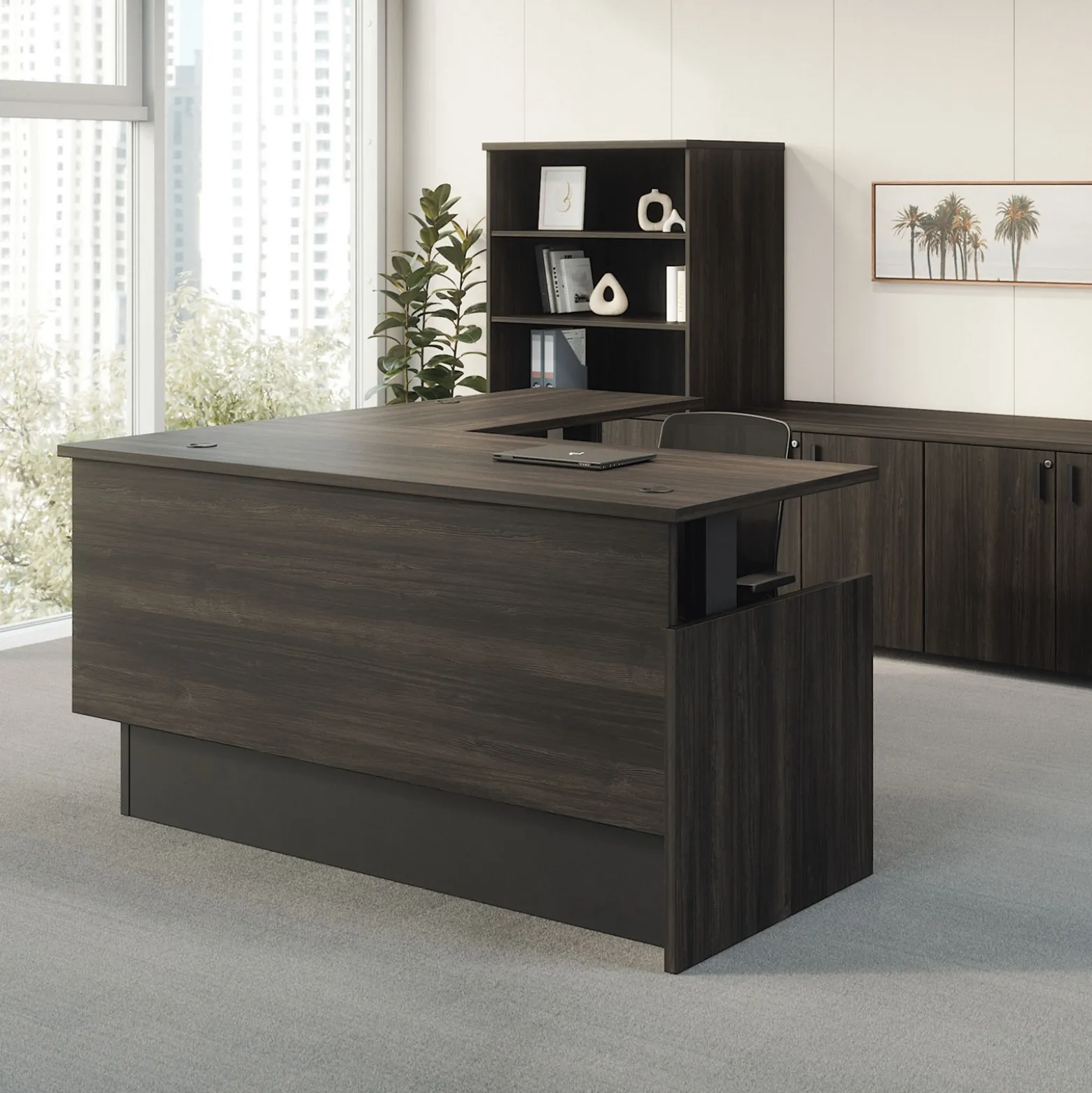Vanguard 72” Adjustable-Height L-Desk w/ Right Return – 72"Wx60"D