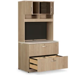 Via 2 Drawer Lateral File with Hutch - 37
