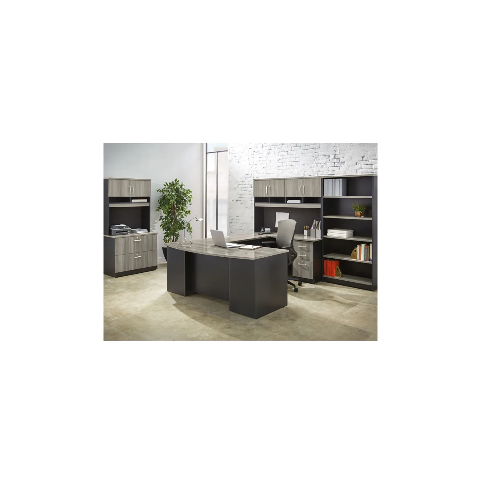 Via Bowfront Desk Shell - 72"W x 36"D