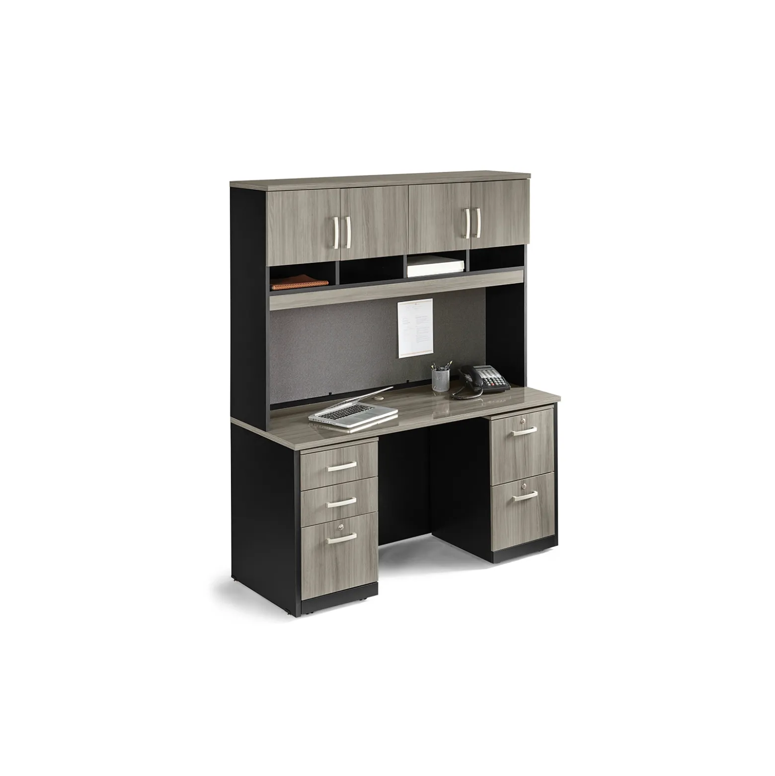 Via Credenza Desk with Hutch - 60"W x 24"D
