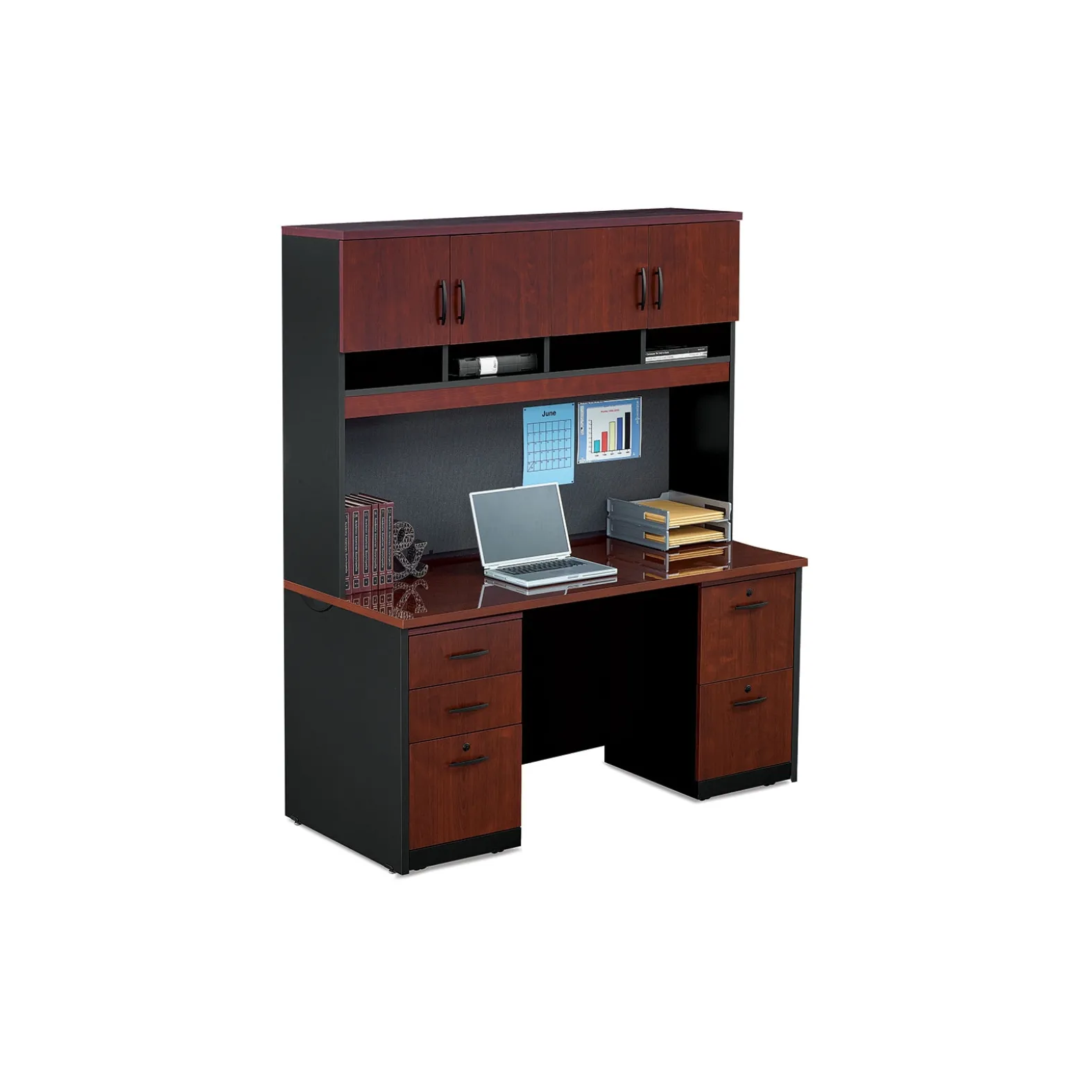 Via Credenza Desk with Hutch - 60"W x 24"D