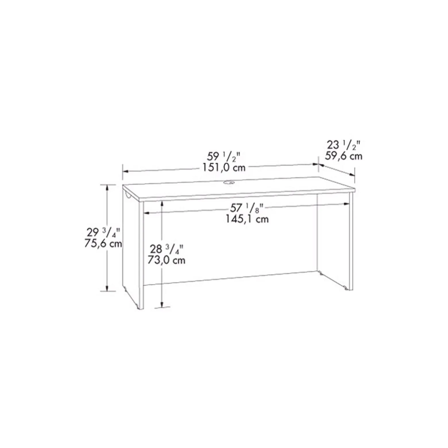 Via Credenza Desk with Hutch - 60"W x 24"D
