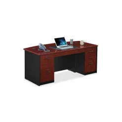 Via Double Pedestal Bowfront Desk - 72"W x 36"D