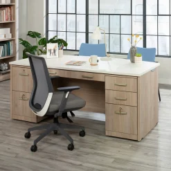 Via Double Pedestal Bowfront Desk - 72
