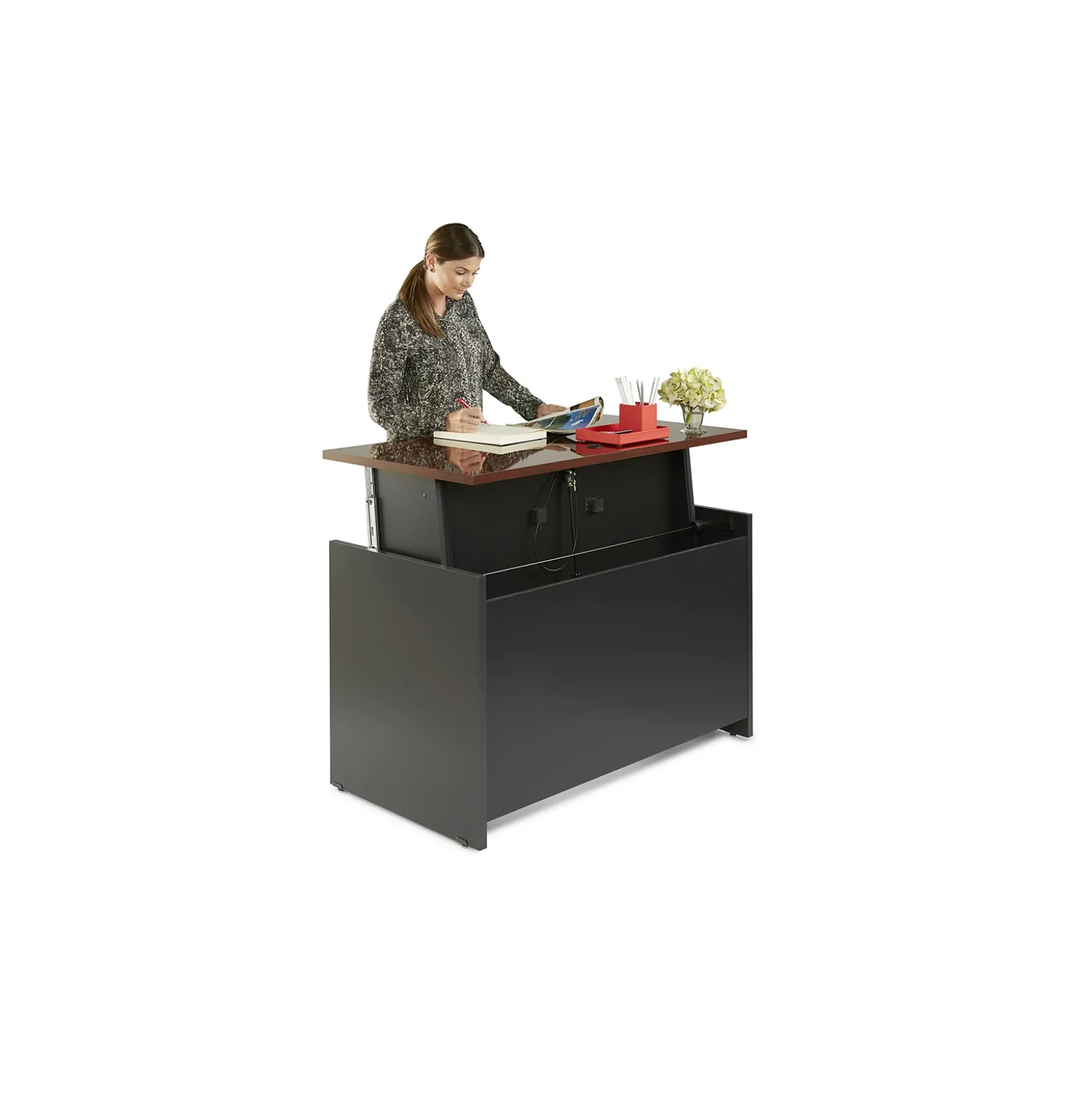 Via Reversible Height-Adjustable L-Shaped Standing Desk - 60"W x 71"D