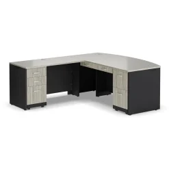 Via Reversible L-Shaped Bowfront Desk - 72"W x 84"D
