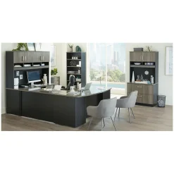 Via Reversible L-Shaped Bowfront Desk - 72"W x 84"D