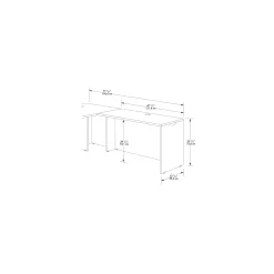 Via Reversible L-Shaped Bowfront Desk with Lateral File and Hutch