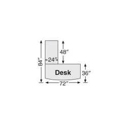 Via Reversible L-Shaped Bowfront Desk Office Suite with Credenza and Storage