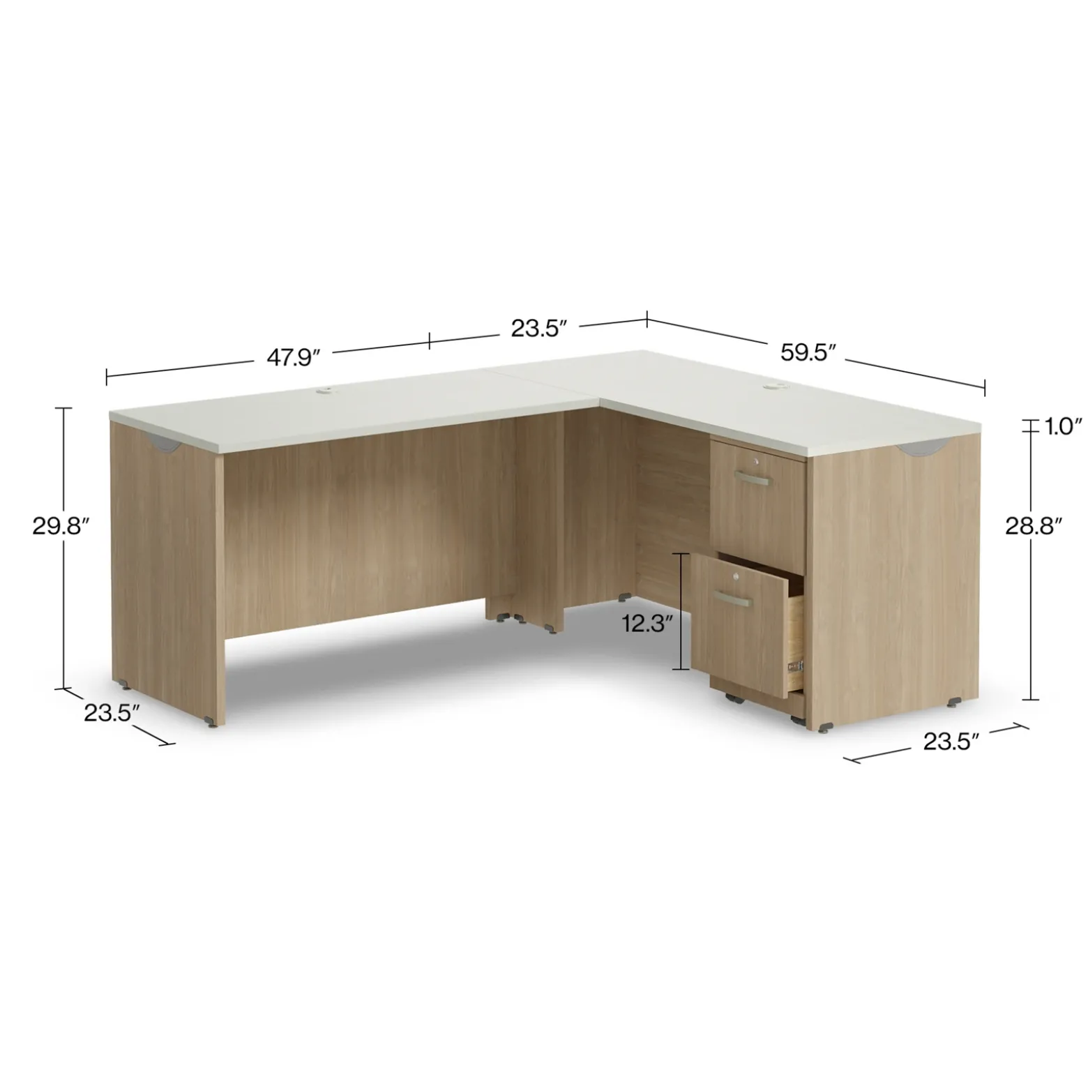 Via Reversible L-Shaped Desk - 60"W x 72"D