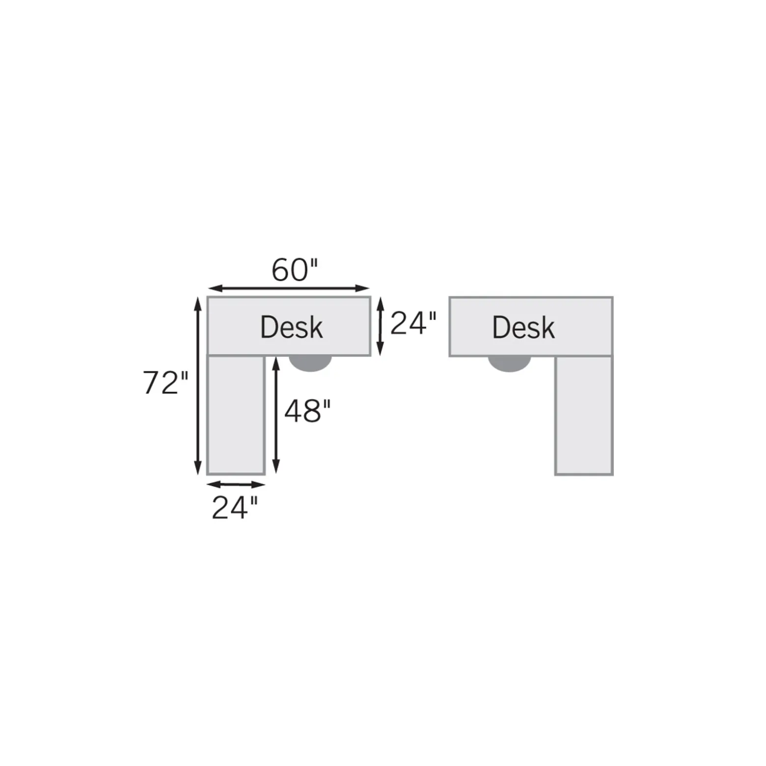 Via Reversible L-Shaped Reception Desk - 60"W x 72"D
