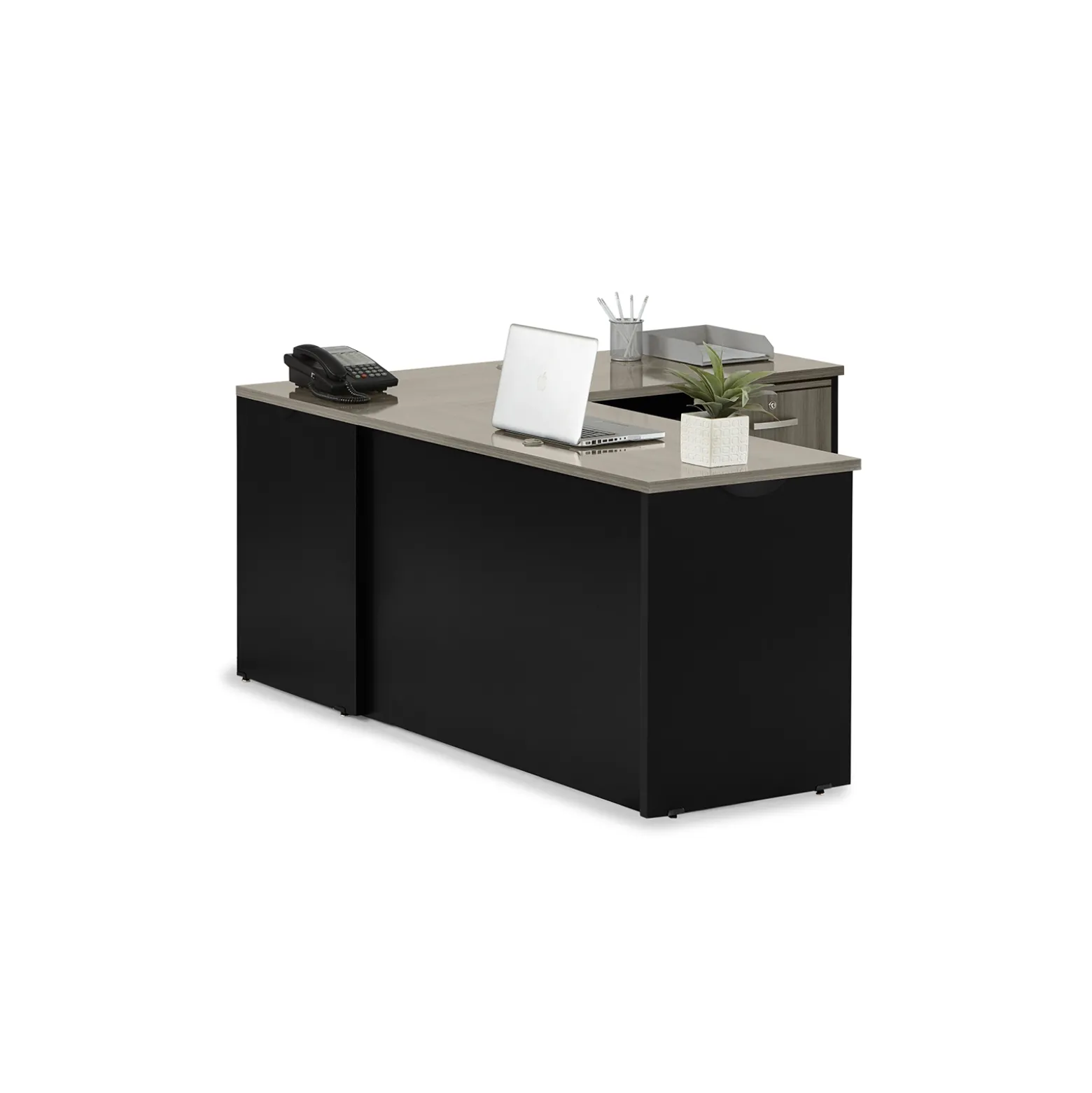 Via Three Workstation L-Desk with Storage