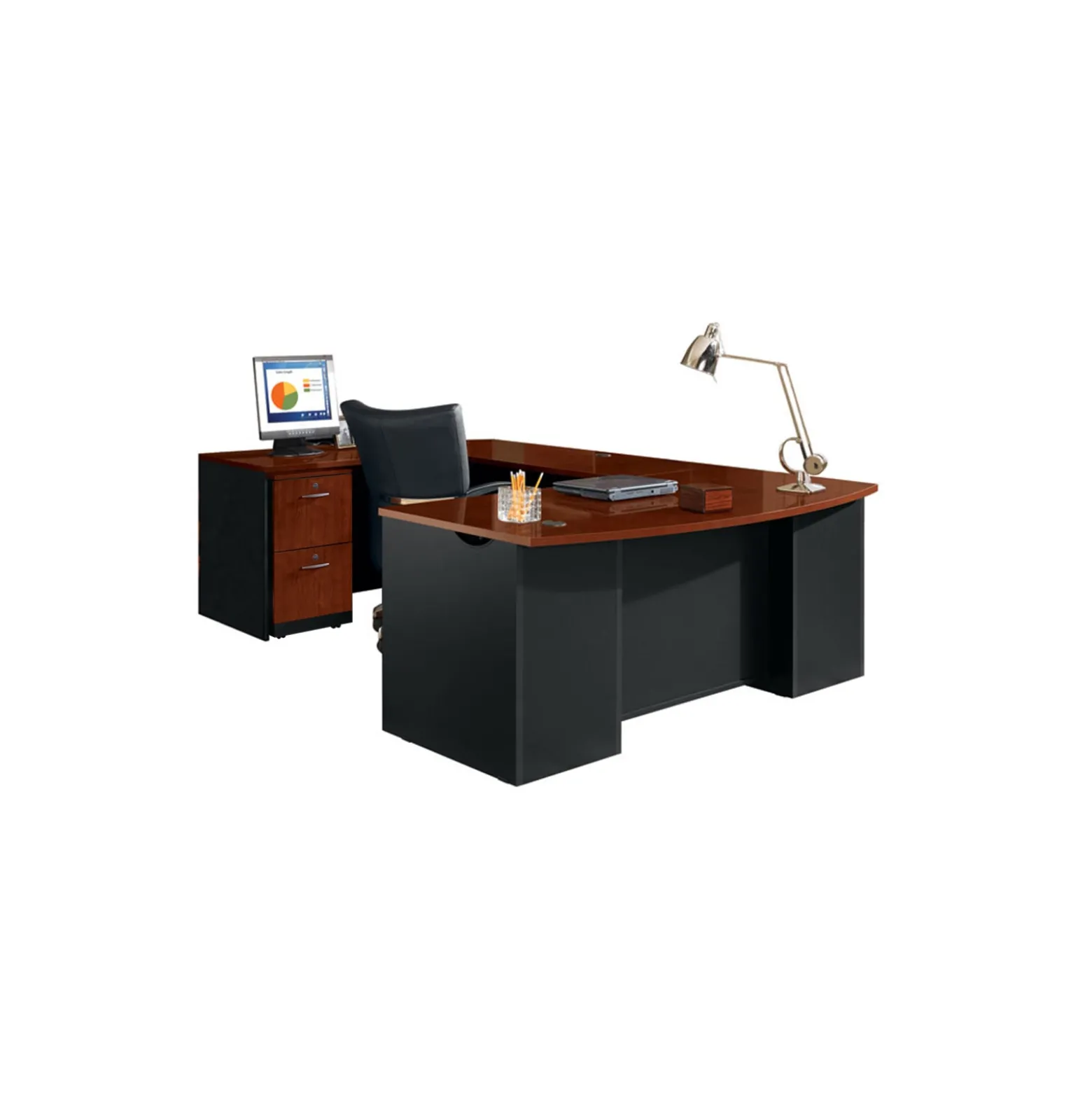 Via U-Shaped Bowfront Desk - 72"W x 108"D