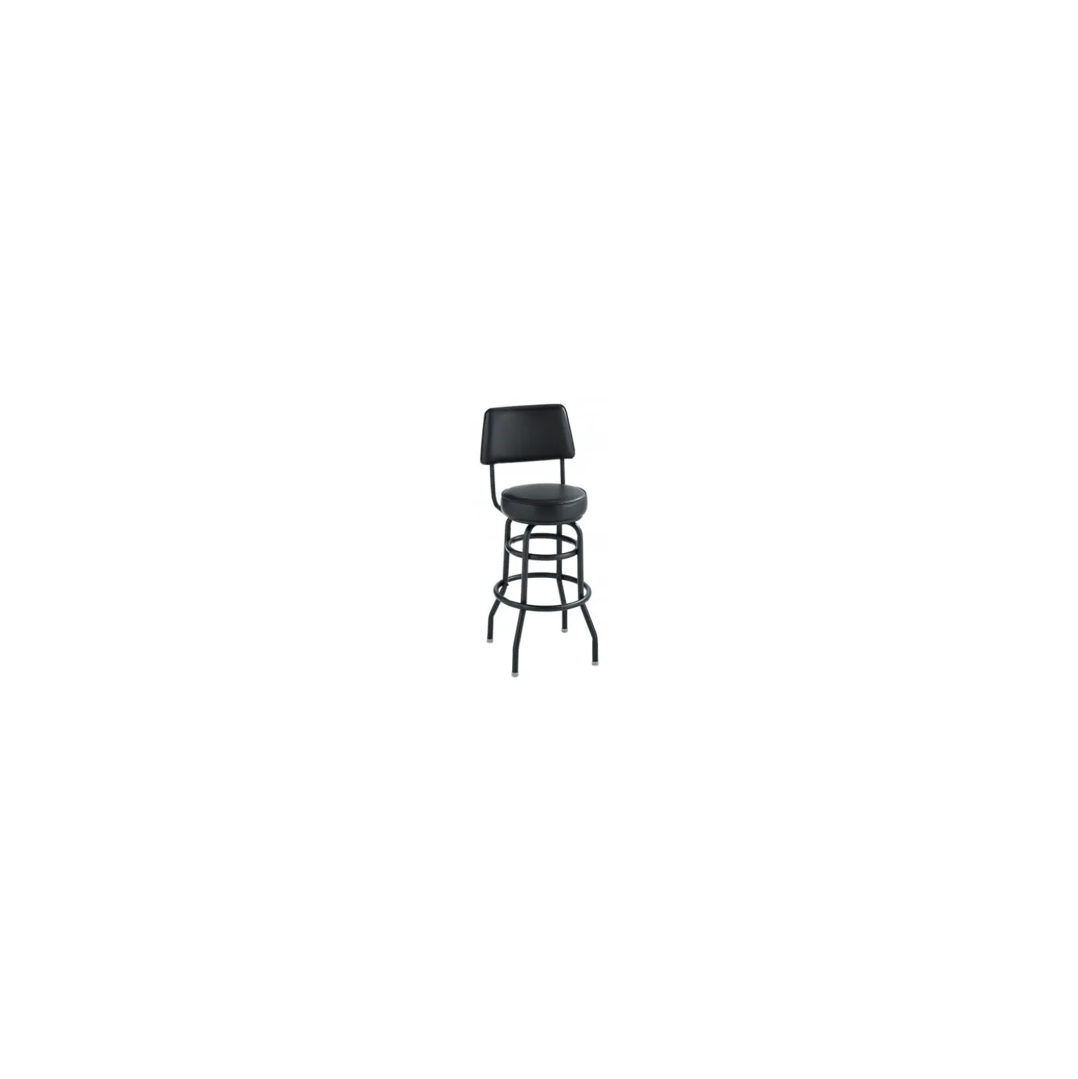 Vinyl Barstool with Black Frame and Back Rest