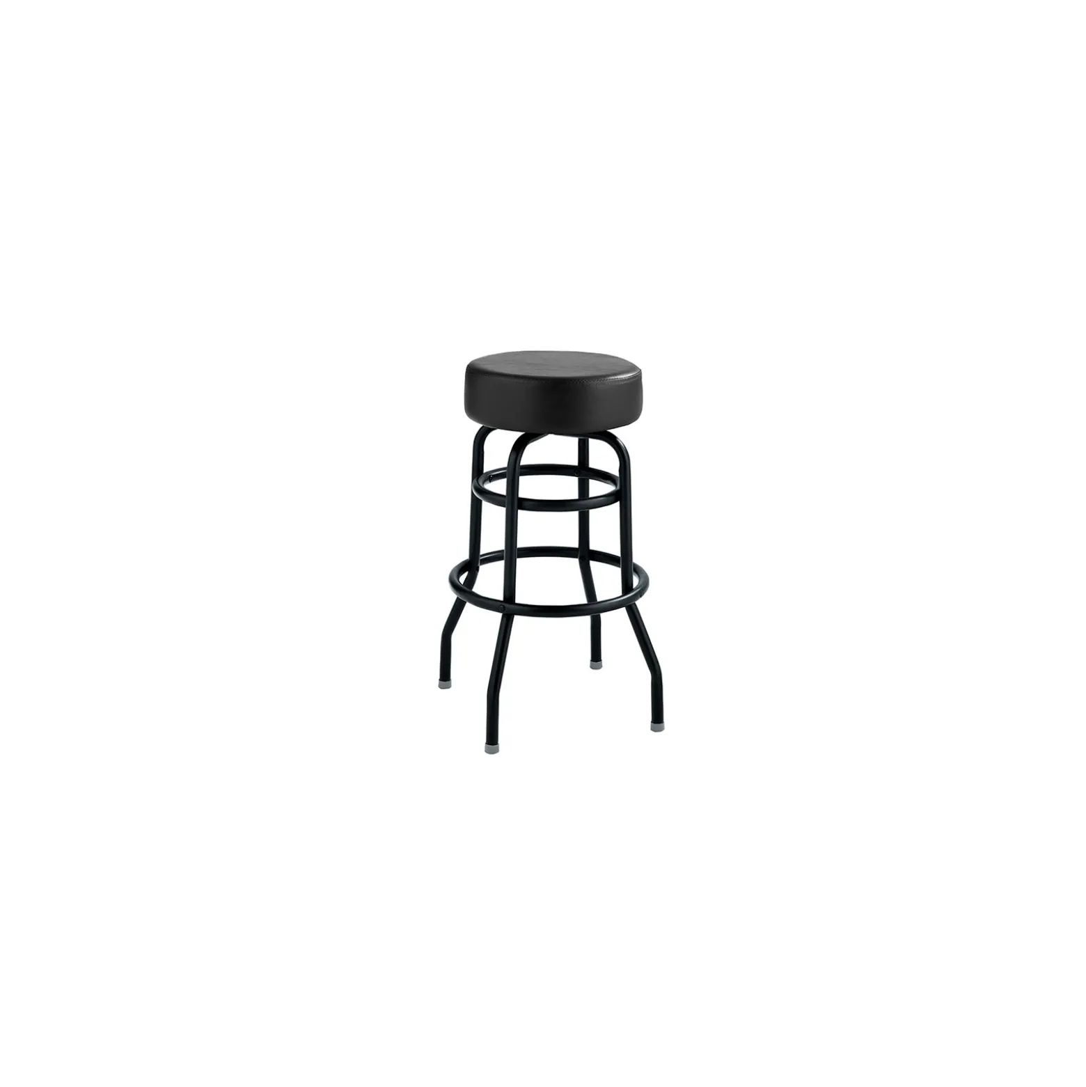 Vinyl Barstool with Black Frame and Foot Ring