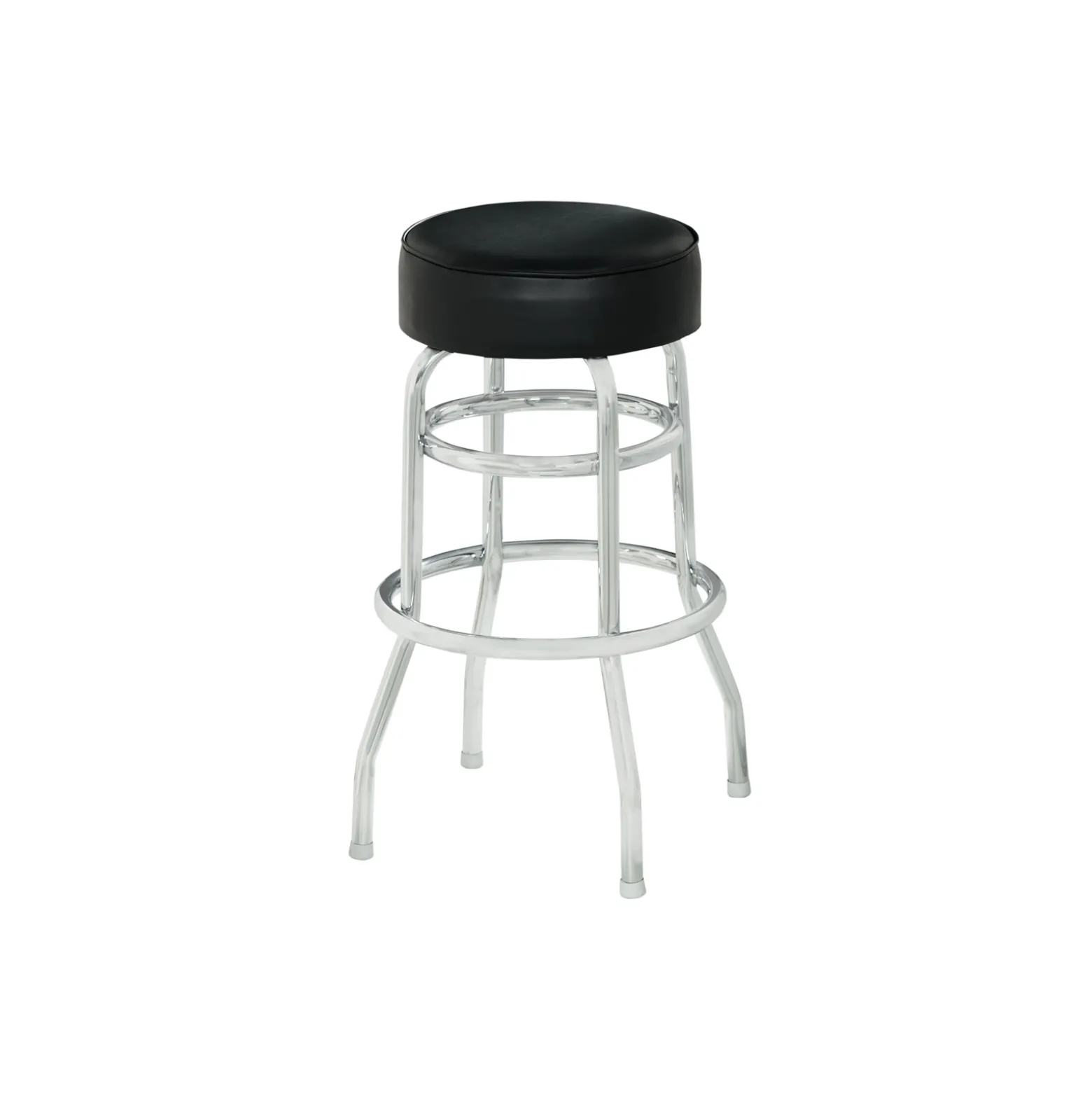 Vinyl Barstool with Chrome Frame and Foot Ring