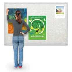 Vinyl Bulletin Board with Aluminum Frame 12'Wx4'H