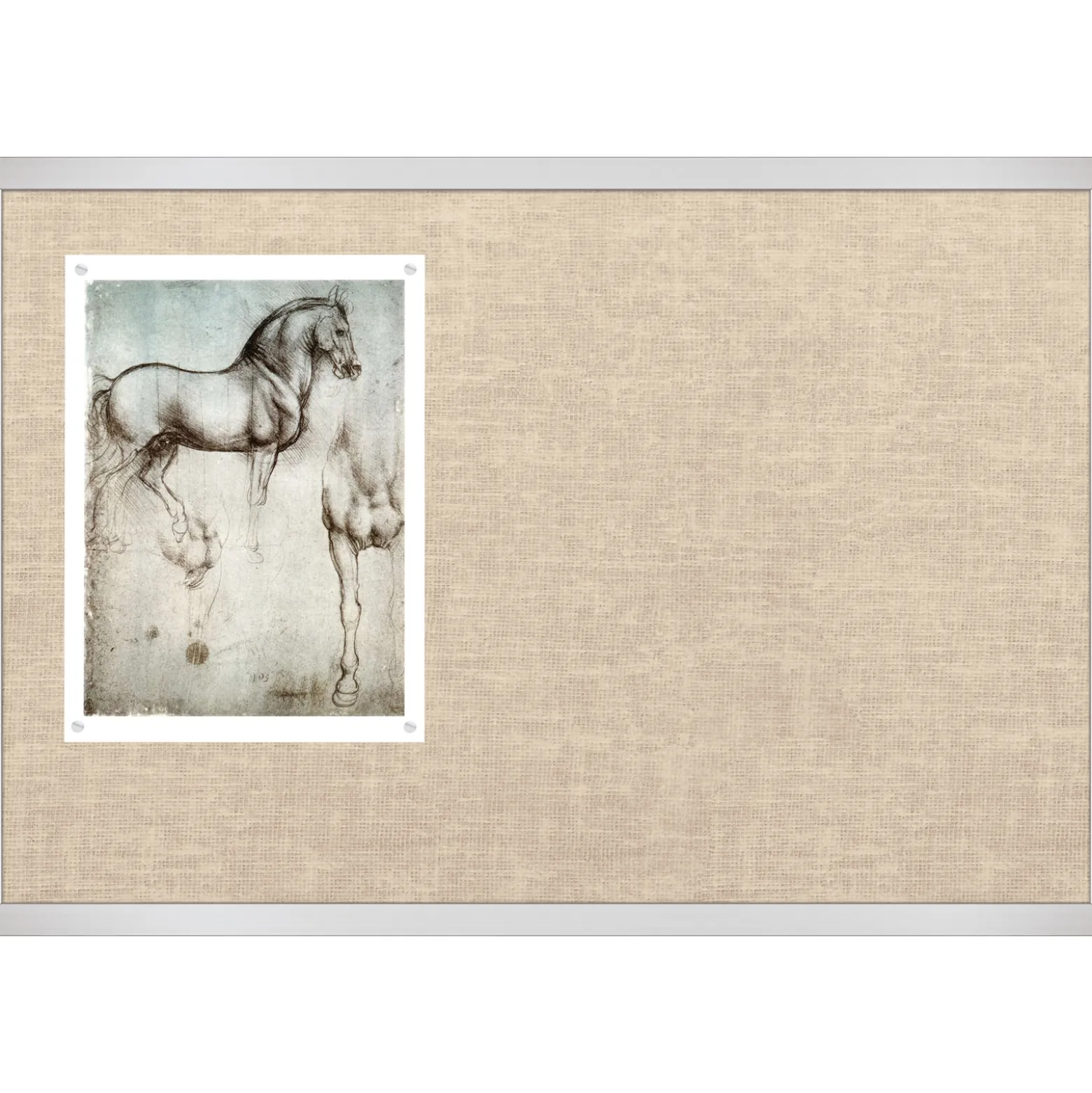 Vinyl Bulletin Board with Aluminum Frame 5'Wx4'H