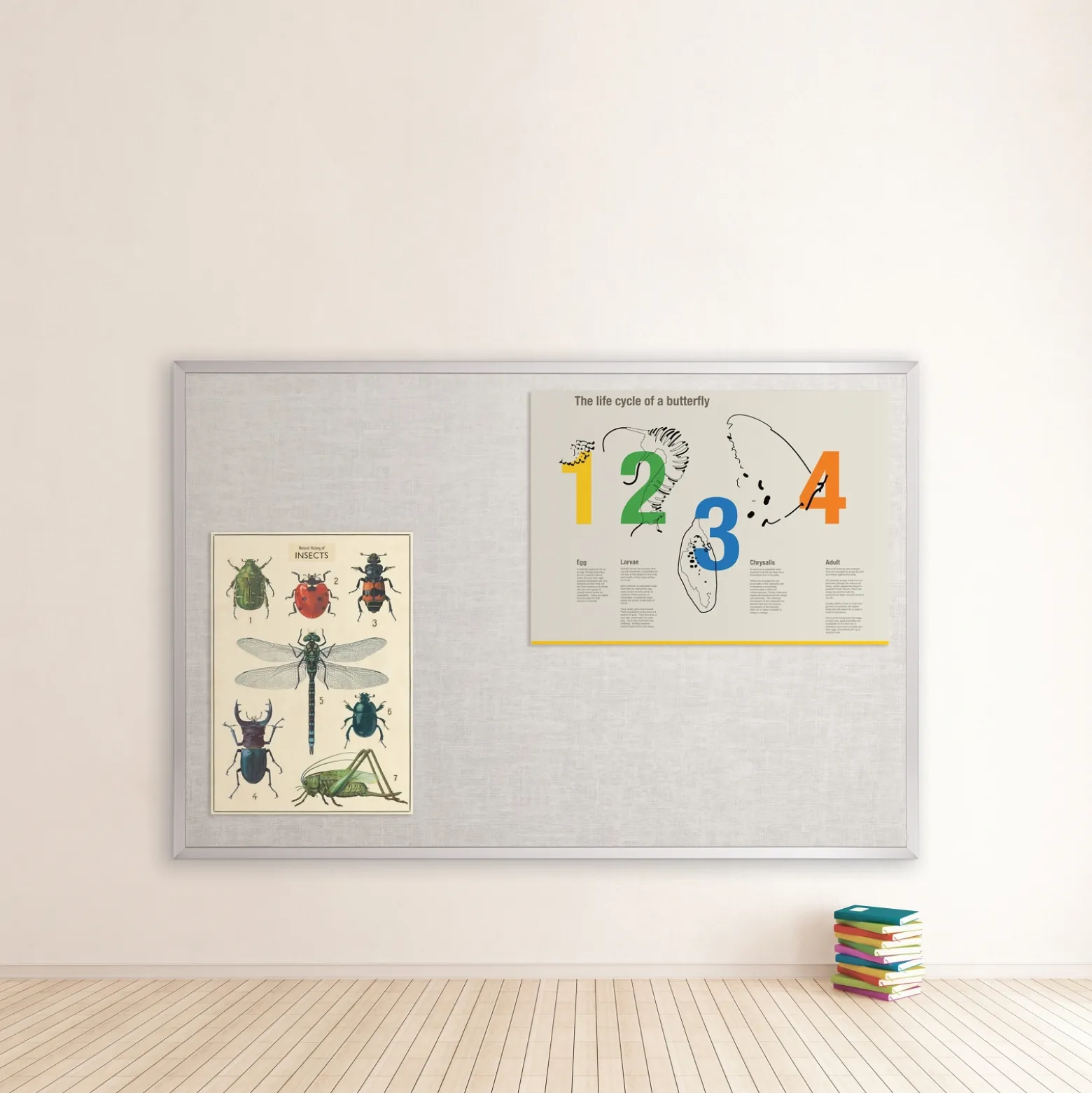 Vinyl Bulletin Board with Aluminum Frame 8'Wx4'H
