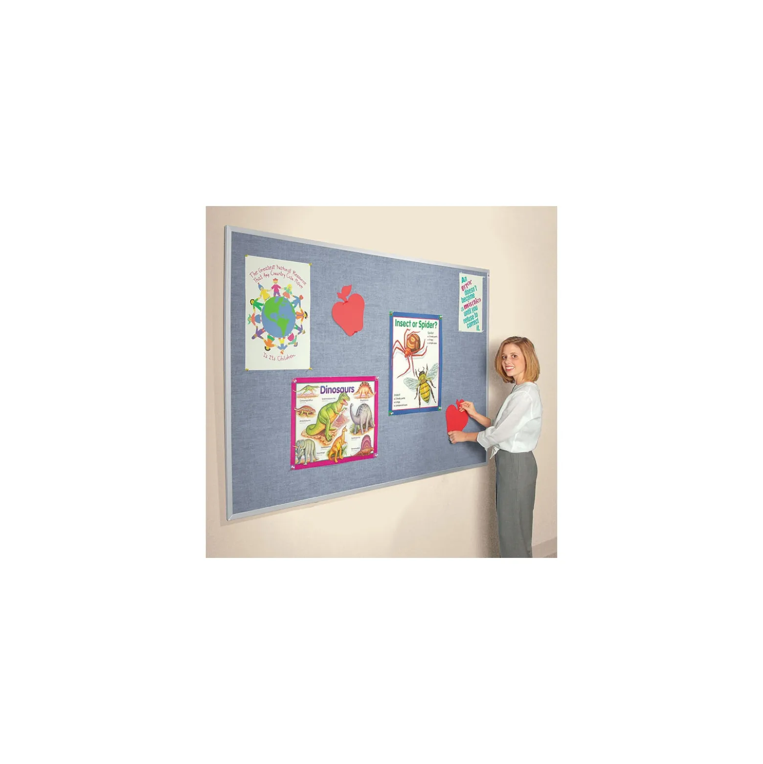 Vinyl Bulletin Board with Aluminum Frame 5'Wx3'H