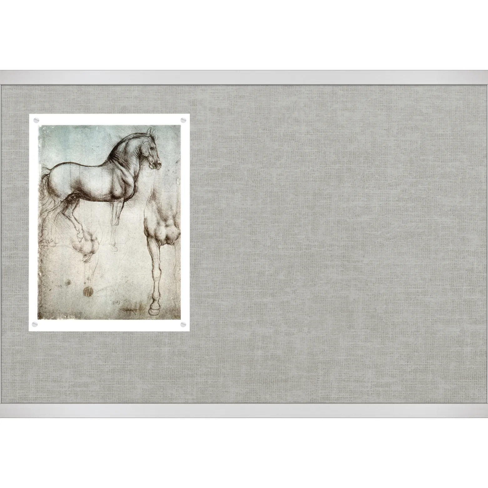 Vinyl Bulletin Board with Aluminum Frame 5'Wx3'H