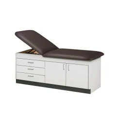 Vinyl Treatment Table with Three Drawers and Cabinet - 72"W x 30"D