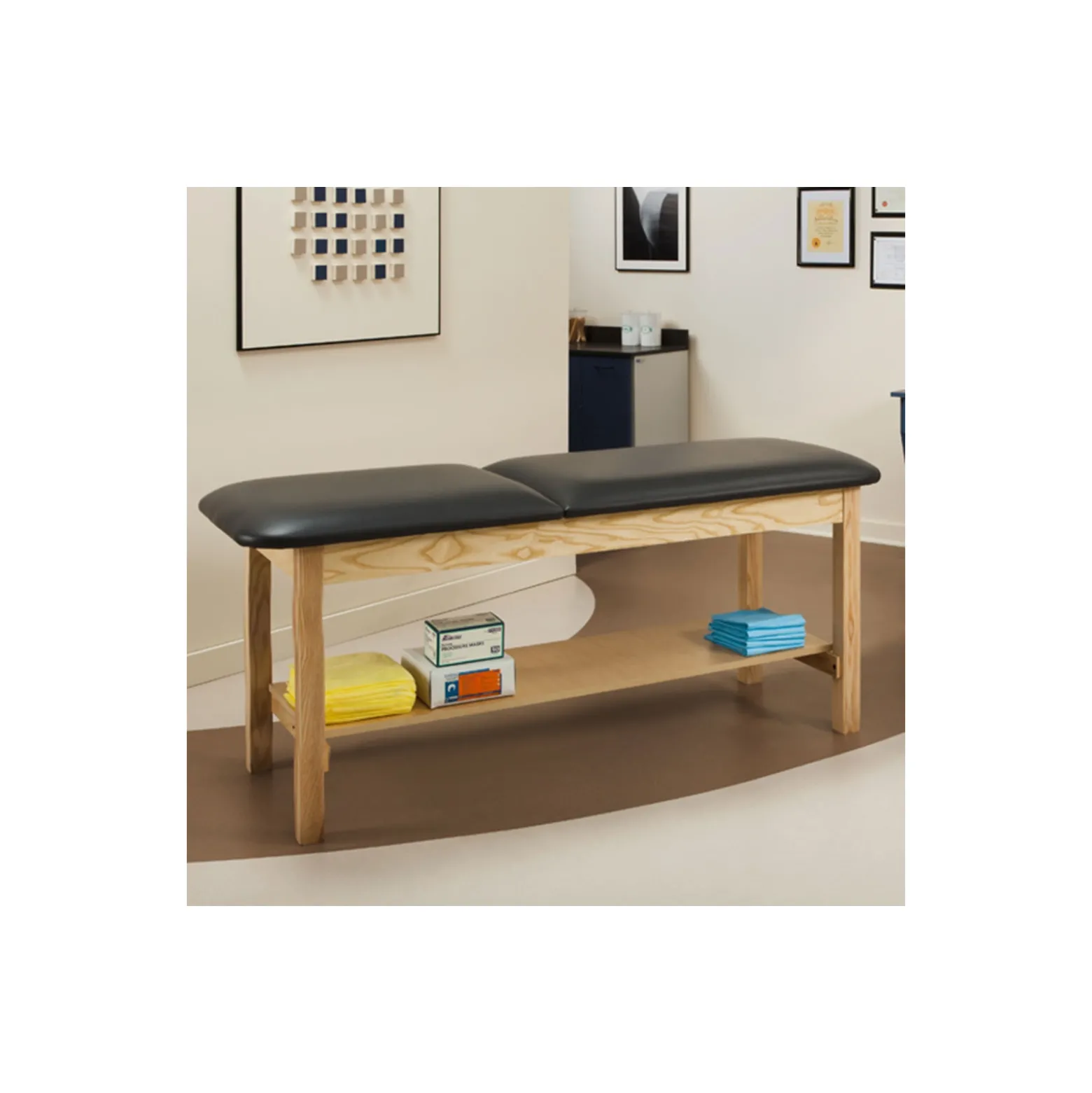 Vinyl Treatment Table with Shelf 72"W x 27"D