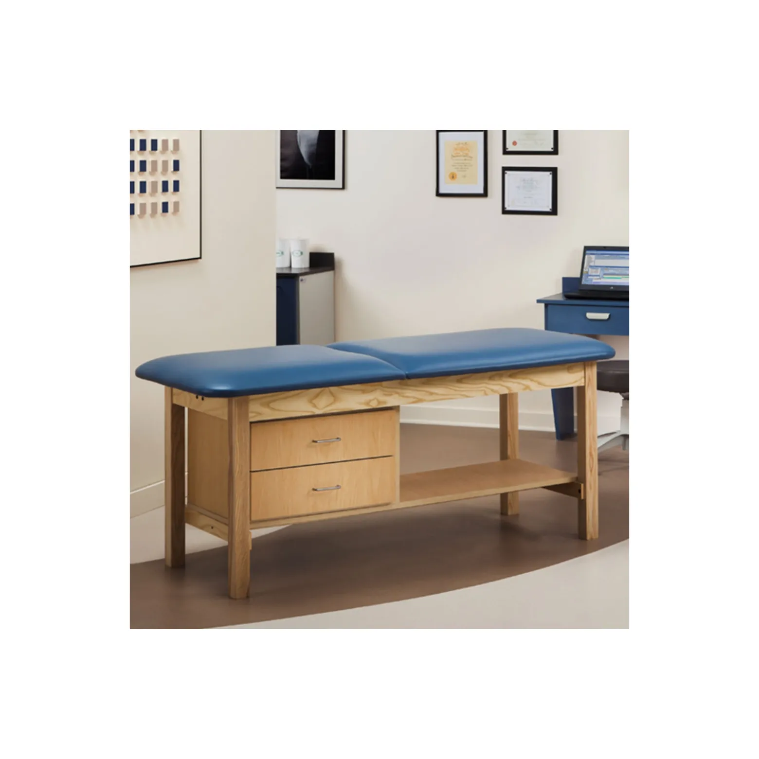 Vinyl Treatment Table with Drawers 27"D
