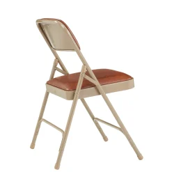 Vinyl Upholstered Double Hinge Folding Chair