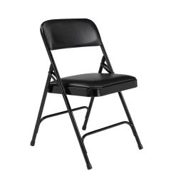 Vinyl Upholstered Double Hinge Folding Chair