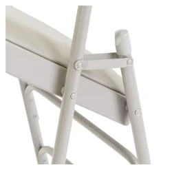 Vinyl Upholstered Double Hinge Folding Chair