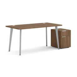 Voi Angled Leg Writing Desk w/ Pedestal - 60