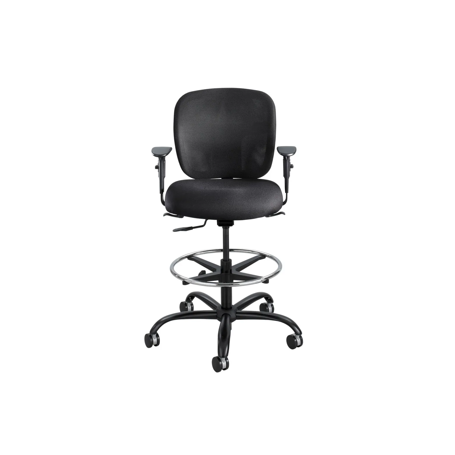 Vue 24/7 Big & Tall Mesh Back Ergonomic Stool with Arms - 350 lbs Capacity