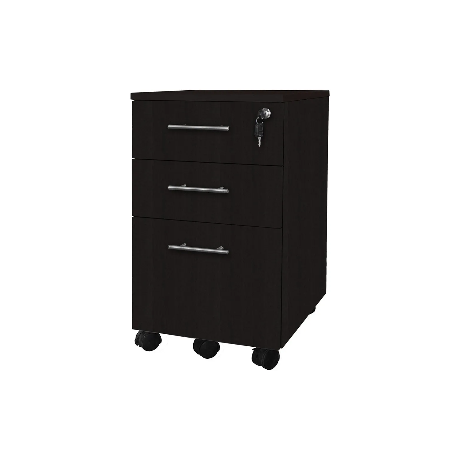 15.5"W 3 Drawer Contemporary Mobile Pedestal