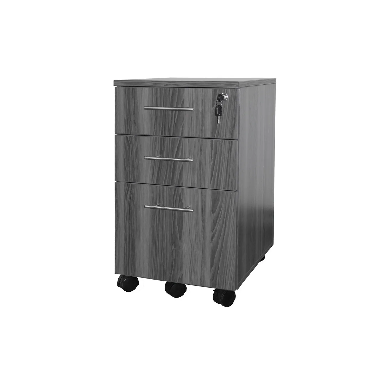 15.5"W 3 Drawer Contemporary Mobile Pedestal