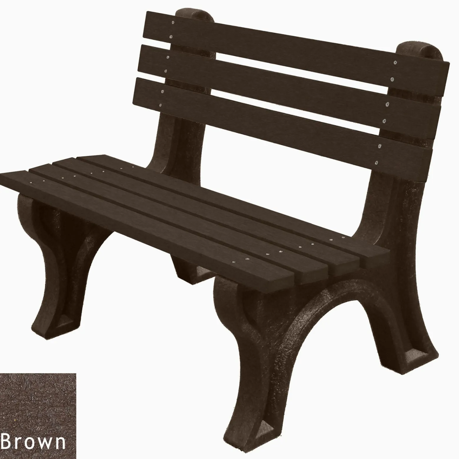 4'W Outdoor Bench with Backrest