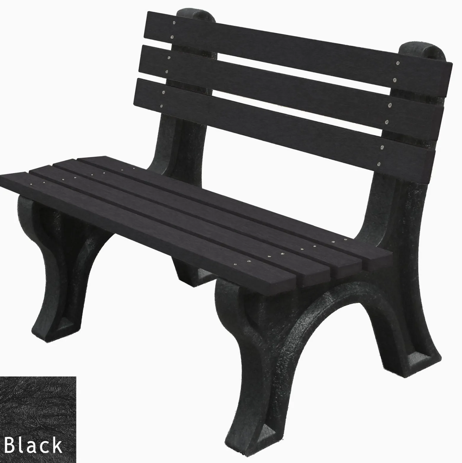4'W Outdoor Bench with Backrest