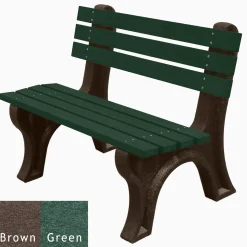 4'W Outdoor Bench with Backrest