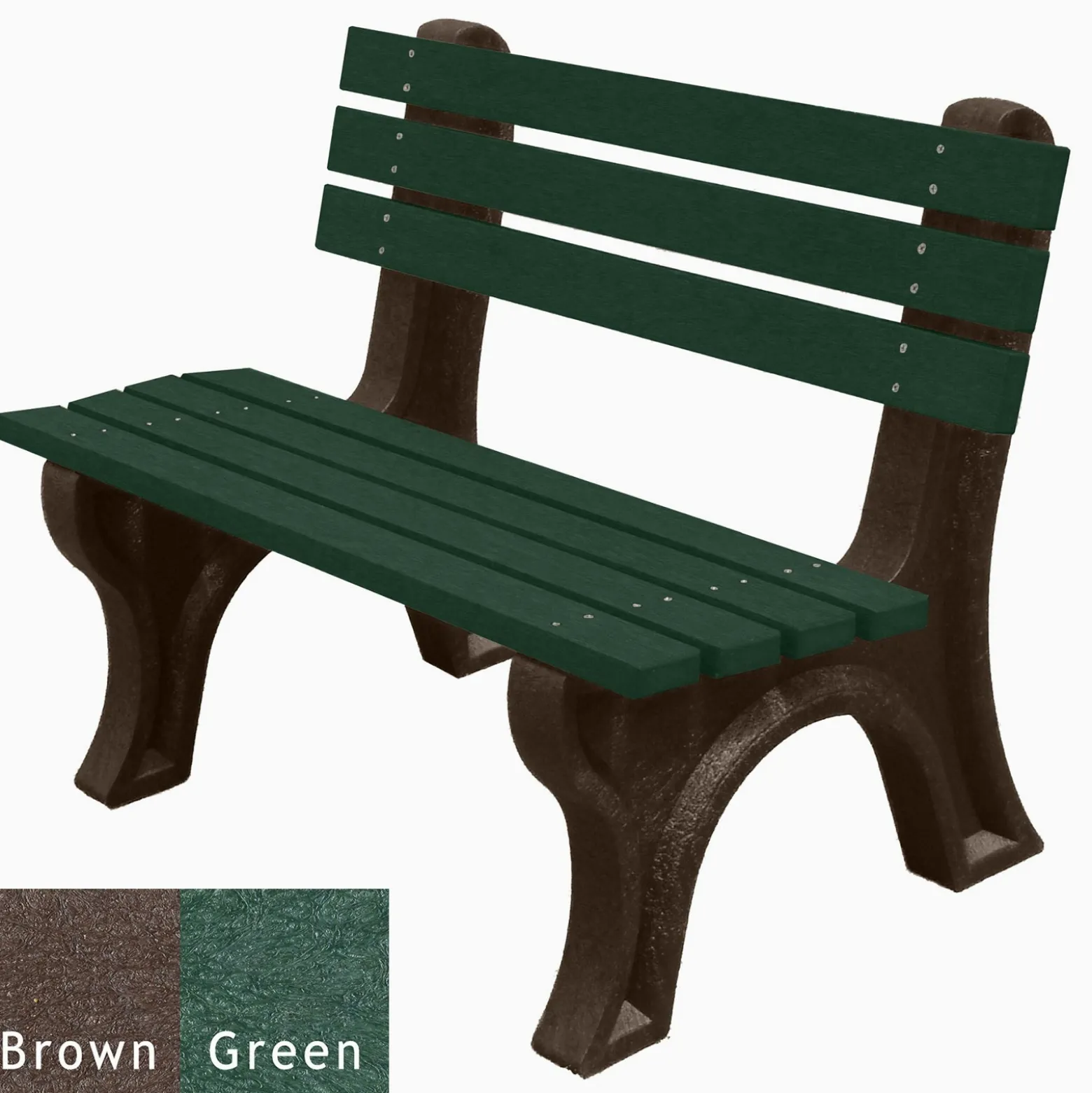 4'W Outdoor Bench with Backrest