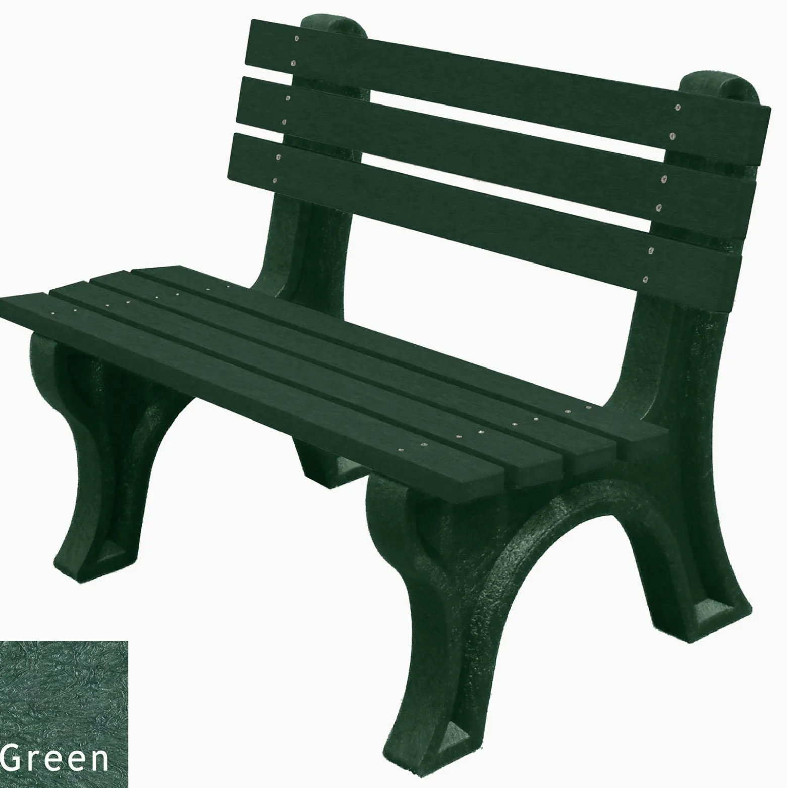 4'W Outdoor Bench with Backrest