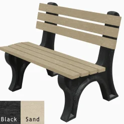 4'W Outdoor Bench with Backrest