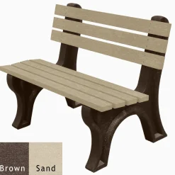 4'W Outdoor Bench with Backrest