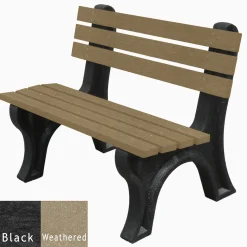 4'W Outdoor Bench with Backrest