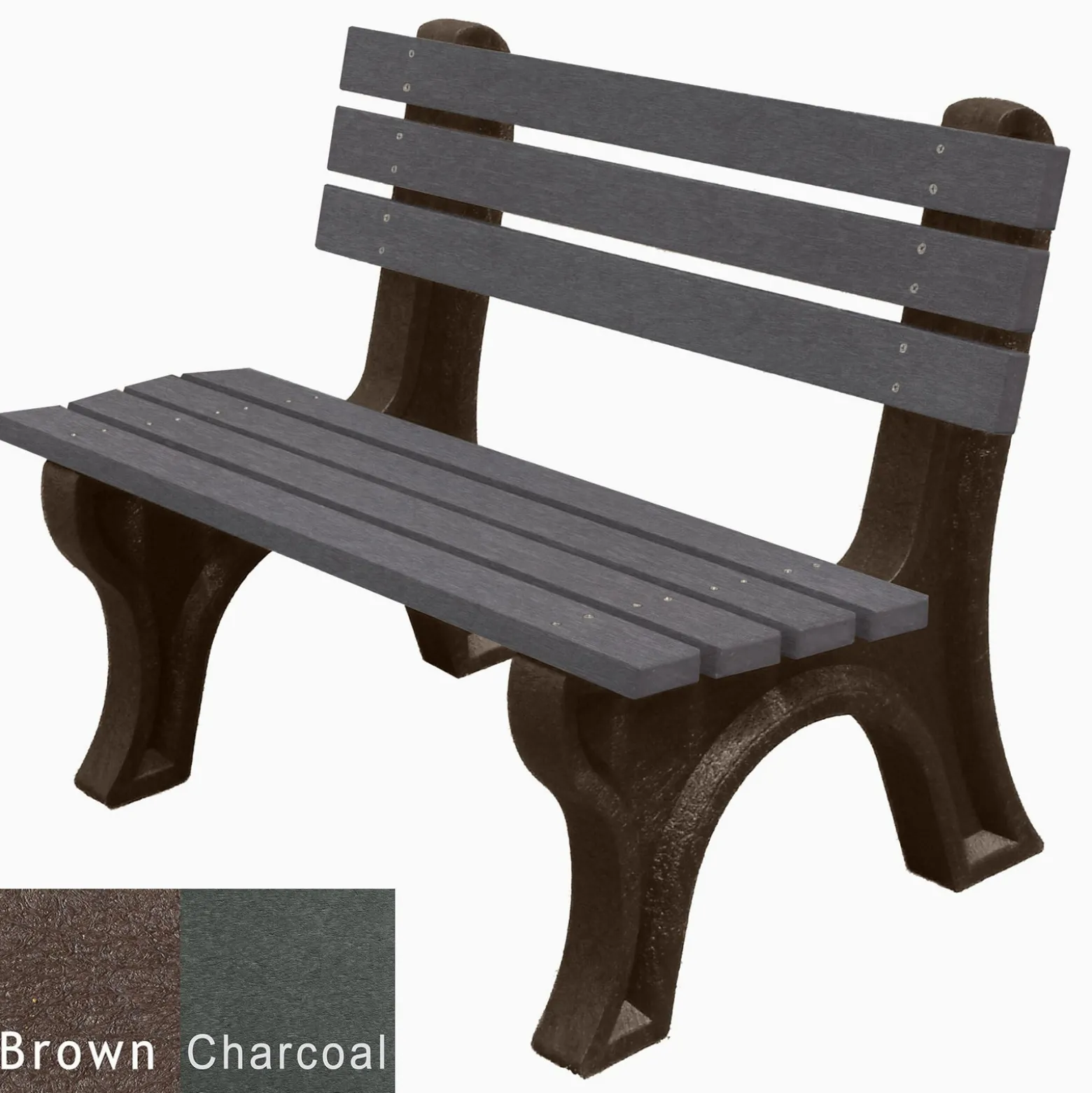 4'W Outdoor Bench with Backrest
