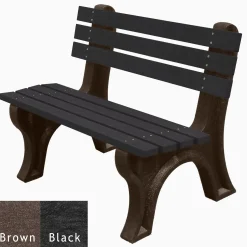 4'W Outdoor Bench with Backrest