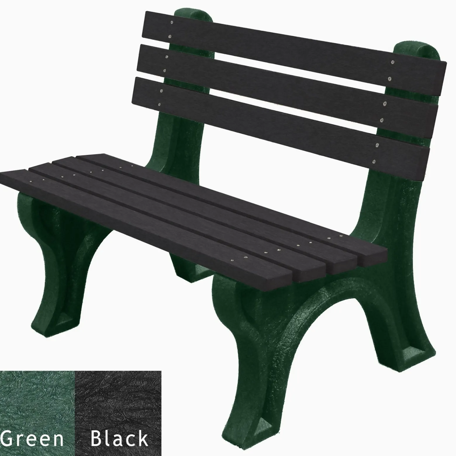 4'W Outdoor Bench with Backrest